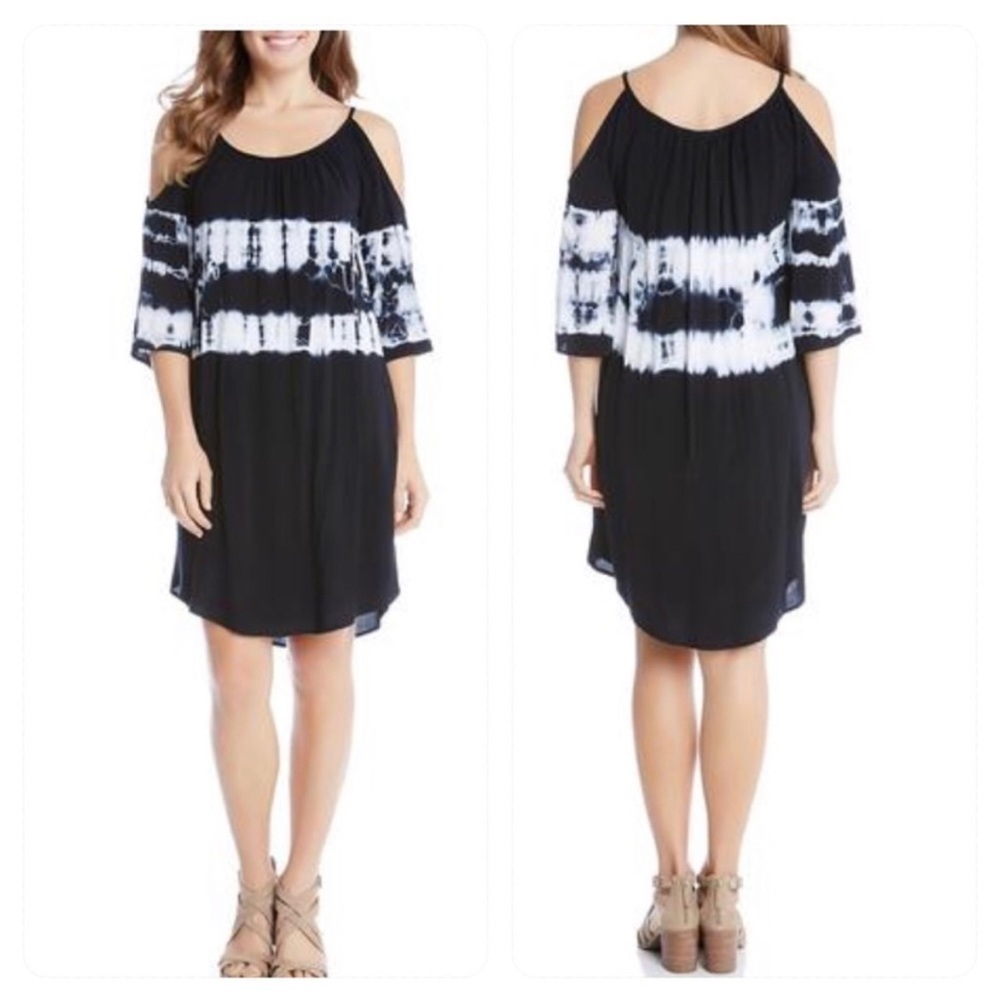 Karen Kane Wild Flower cold shoulder‎ tie dye Dress XS